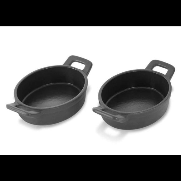 Geoffrey Zakarian Cast Iron Non-Stick Mini Baking Oval Pans - Set of 2 - Picture 1 of 3